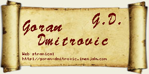 Goran Dmitrović vizit kartica